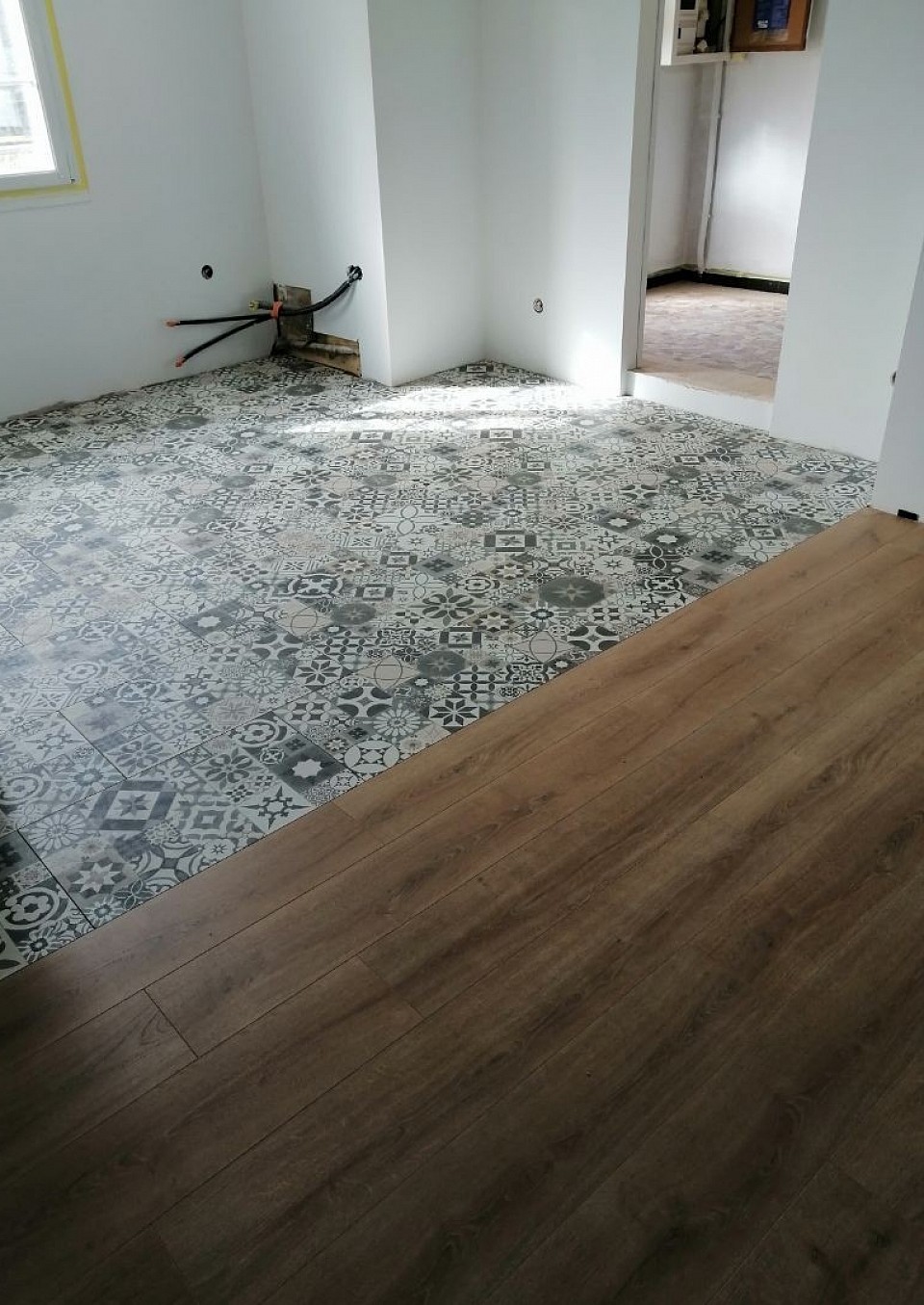 Pose parquet flottant.